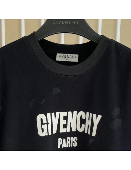 Givenchy Paris Distressed Oversized T Shirt Black,Givenchy T Shirt,Tshirt,Low price high quality.