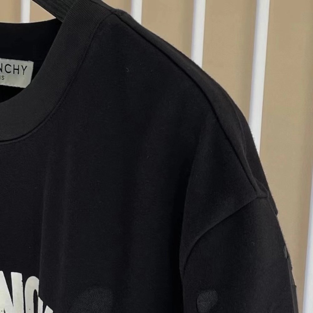 Givenchy Paris Distressed Oversized T Shirt Black,Givenchy T Shirt,Tshirt,Low price high quality.