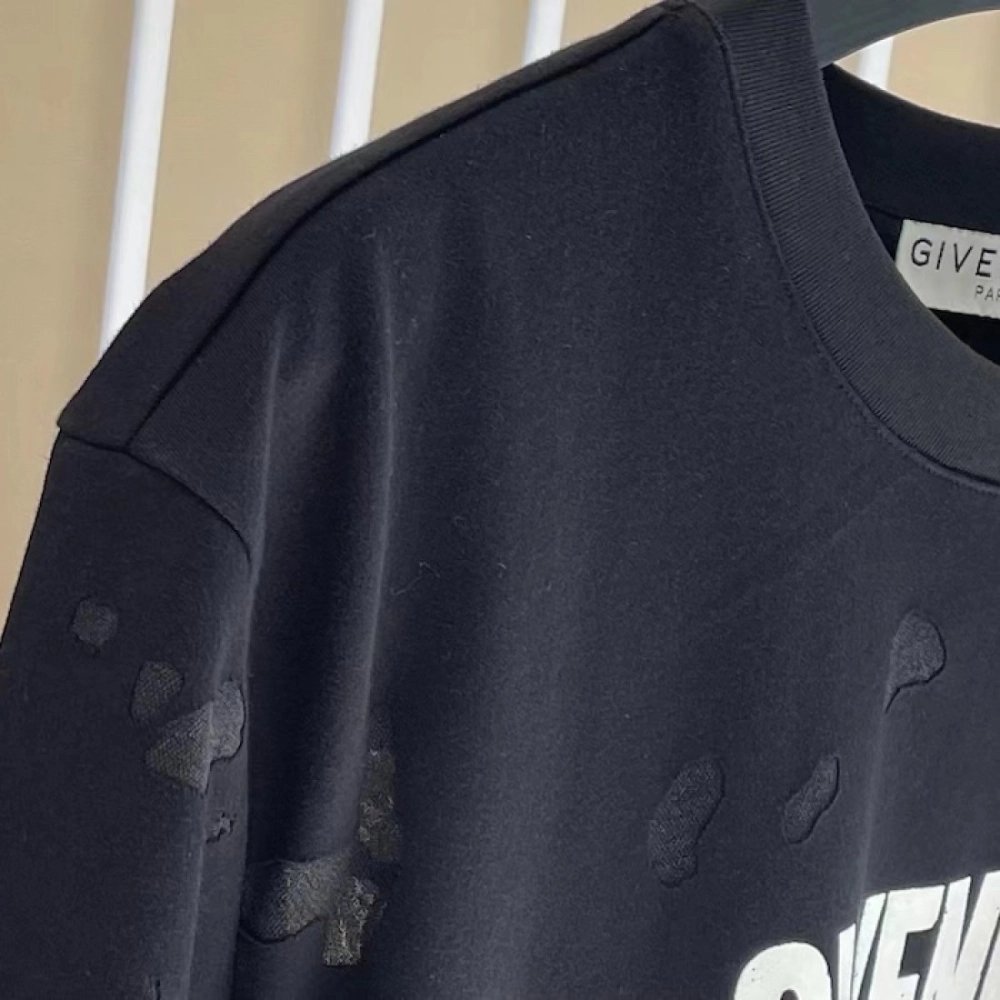 Givenchy Paris Distressed Oversized T Shirt Black,Givenchy T Shirt,Tshirt,Low price high quality.