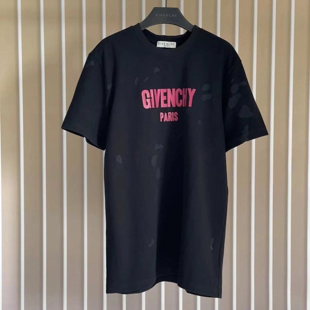 Givenchy Paris Distressed Oversized T Shirt Black Red,Givenchy T Shirt,Tshirt,Low price high quality.