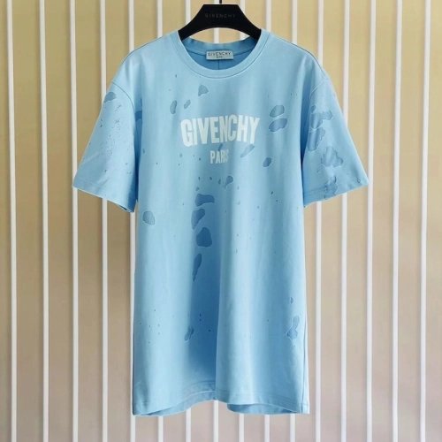 Givenchy Paris Distressed Oversized T Shirt Blue,Givenchy T Shirt,Tshirt,Low price high quality.