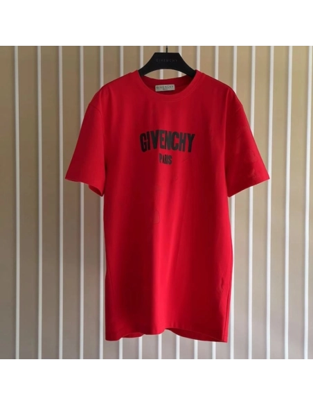 Givenchy Paris Distressed Oversized T Shirt Red,Givenchy T Shirt,Tshirt,Low price high quality.