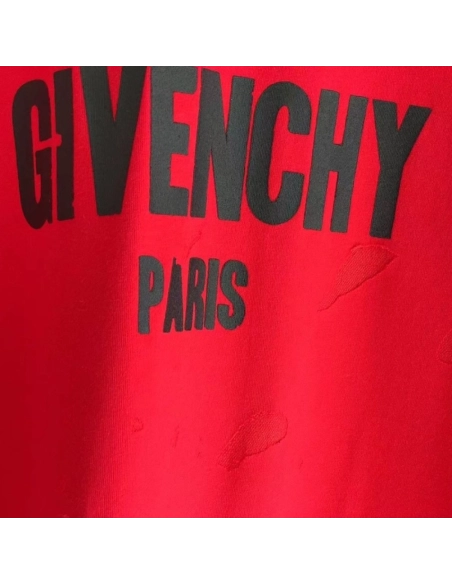 Givenchy Paris Distressed Oversized T Shirt Red,Givenchy T Shirt,Tshirt,Low price high quality.