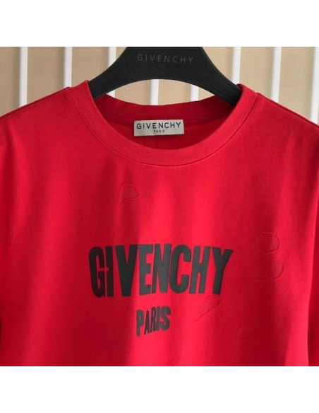 Givenchy Paris Distressed Oversized T Shirt Red,Givenchy T Shirt,Tshirt,Low price high quality.