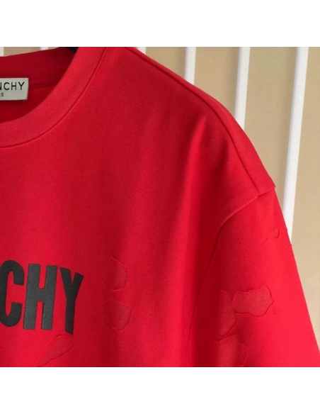 Givenchy Paris Distressed Oversized T Shirt Red,Givenchy T Shirt,Tshirt,Low price high quality.