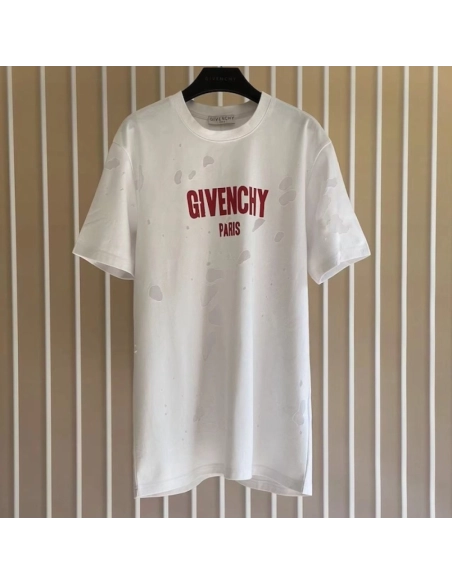 Givenchy Paris Distressed Oversized T Shirt White,Givenchy T Shirt,Tshirt,Low price high quality.