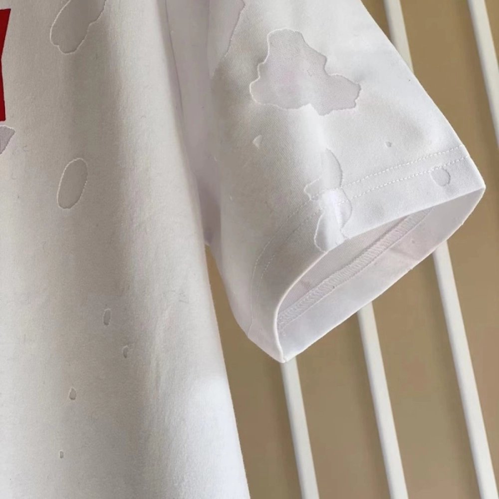 Givenchy Paris Distressed Oversized T Shirt White,Givenchy T Shirt,Tshirt,Low price high quality.