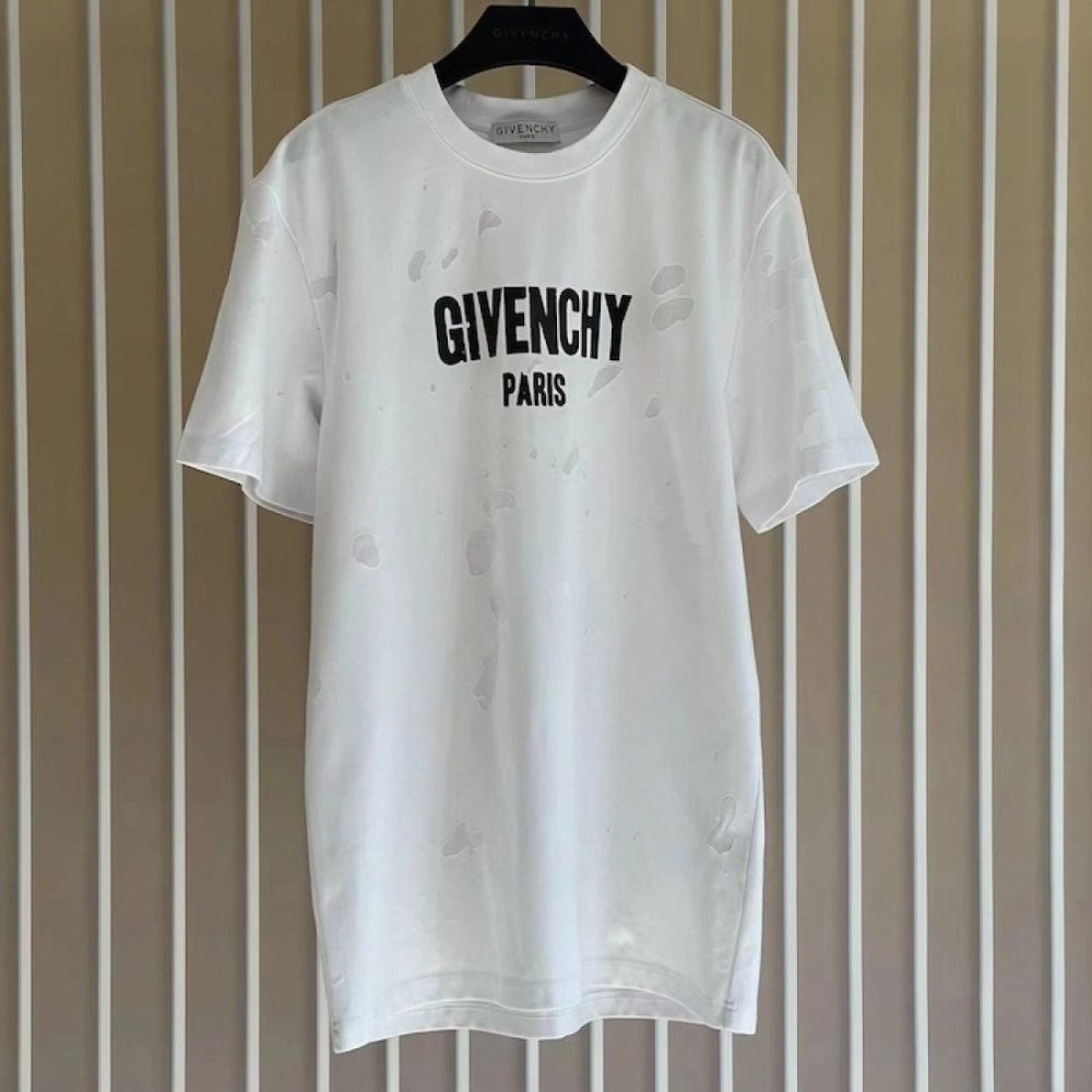 Givenchy Paris Distressed Oversized T Shirt White Black,Givenchy T Shirt,Tshirt,Low price high quality.