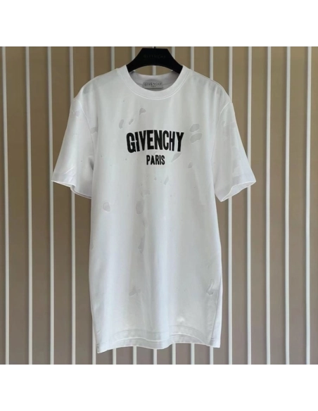 Givenchy Paris Distressed Oversized T Shirt White Black,Givenchy T Shirt,Tshirt,Low price high quality.