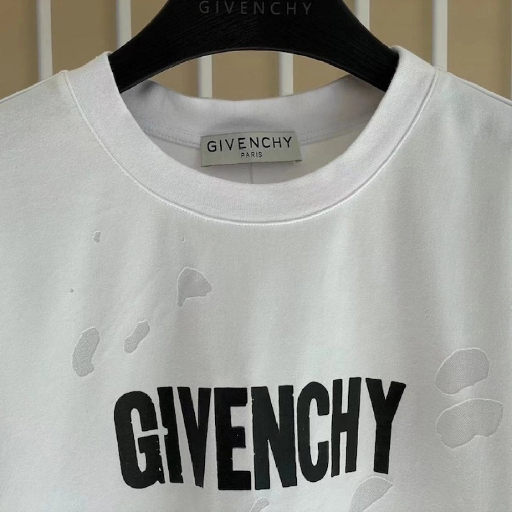 Givenchy Paris Distressed Oversized T Shirt White Black,Givenchy T Shirt,Tshirt,Low price high quality.