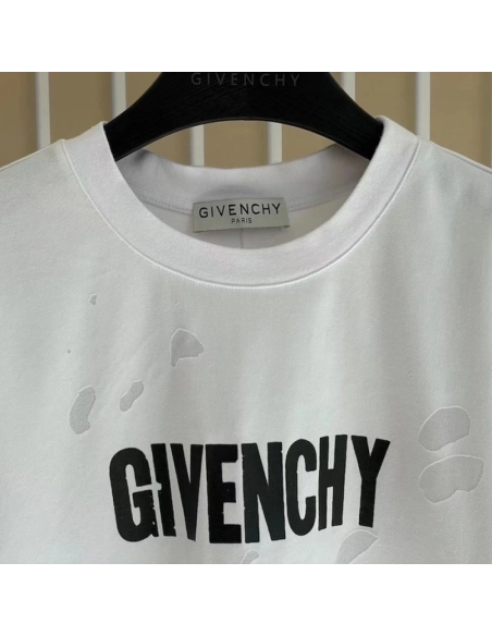 Givenchy Paris Distressed Oversized T Shirt White Black,Givenchy T Shirt,Tshirt,Low price high quality.