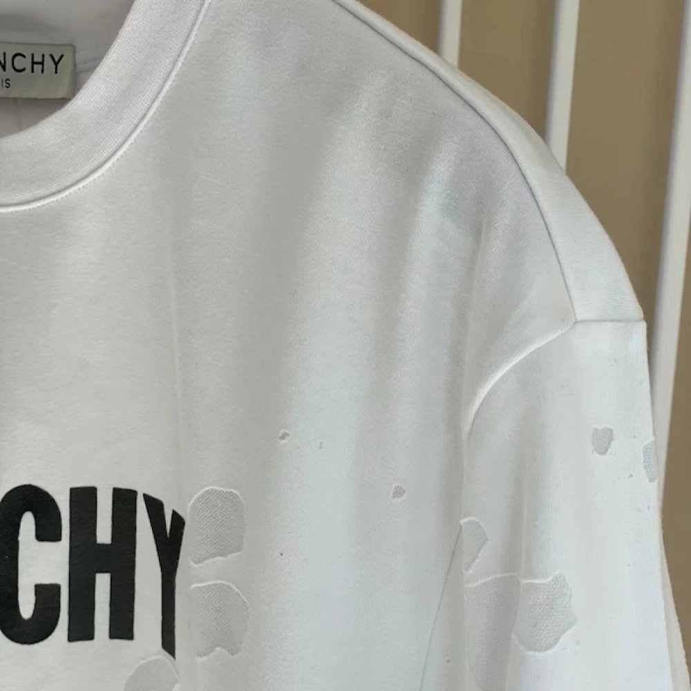 Givenchy Paris Distressed Oversized T Shirt White Black,Givenchy T Shirt,Tshirt,Low price high quality.