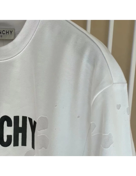 Givenchy Paris Distressed Oversized T Shirt White Black,Givenchy T Shirt,Tshirt,Low price high quality.