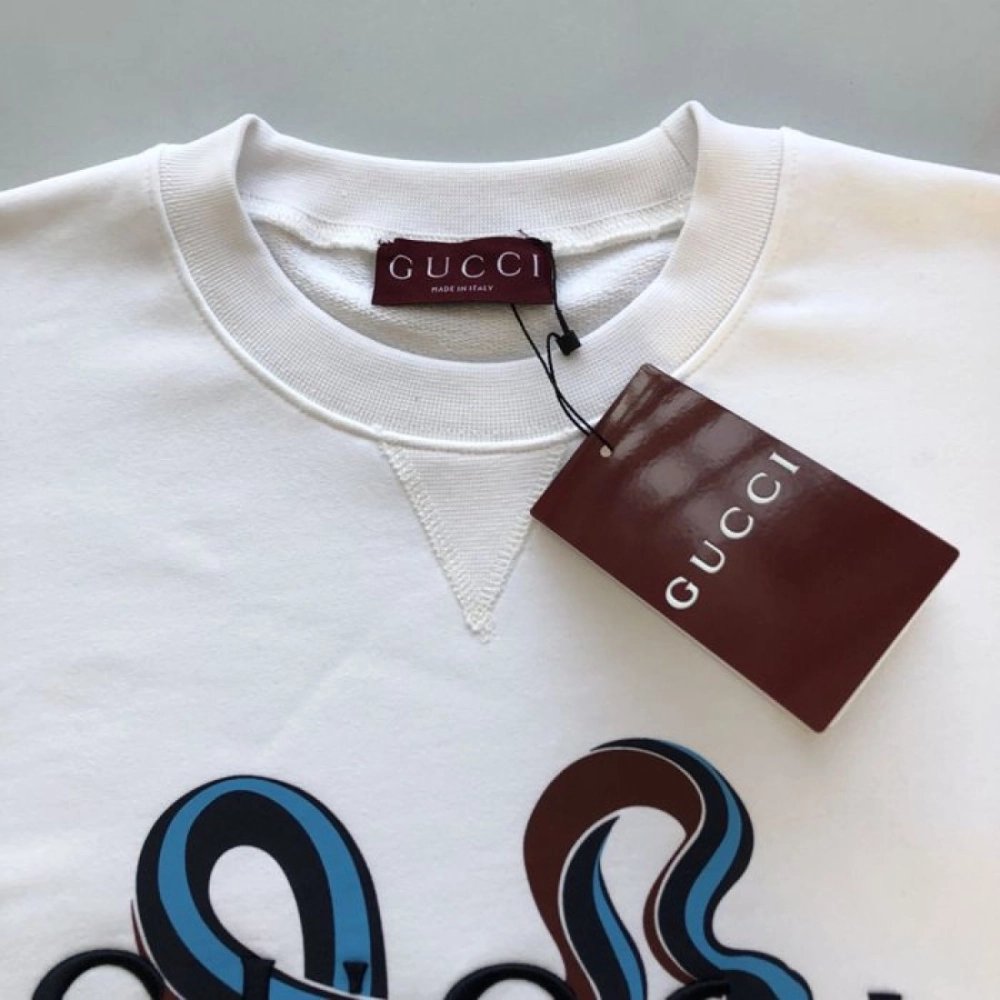 Gucci Printed cotton jersey T-shirt White,Gucci T Shirt,Tshirt,Low price high quality.
