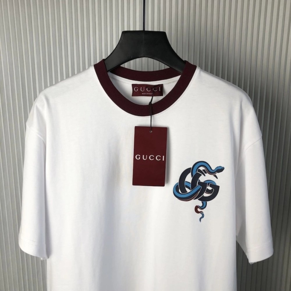 Gucci Printed medium cotton jersey T-shirt White,Gucci T Shirt,Tshirt,Low price high quality.