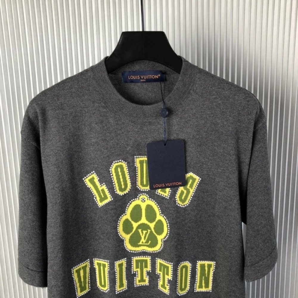 Louis Vuitton Embellished Short-Sleeved Cotton Crewneck 1AGJSB,Louis Vuitton T Shirt,Tshirt,Low price high quality.