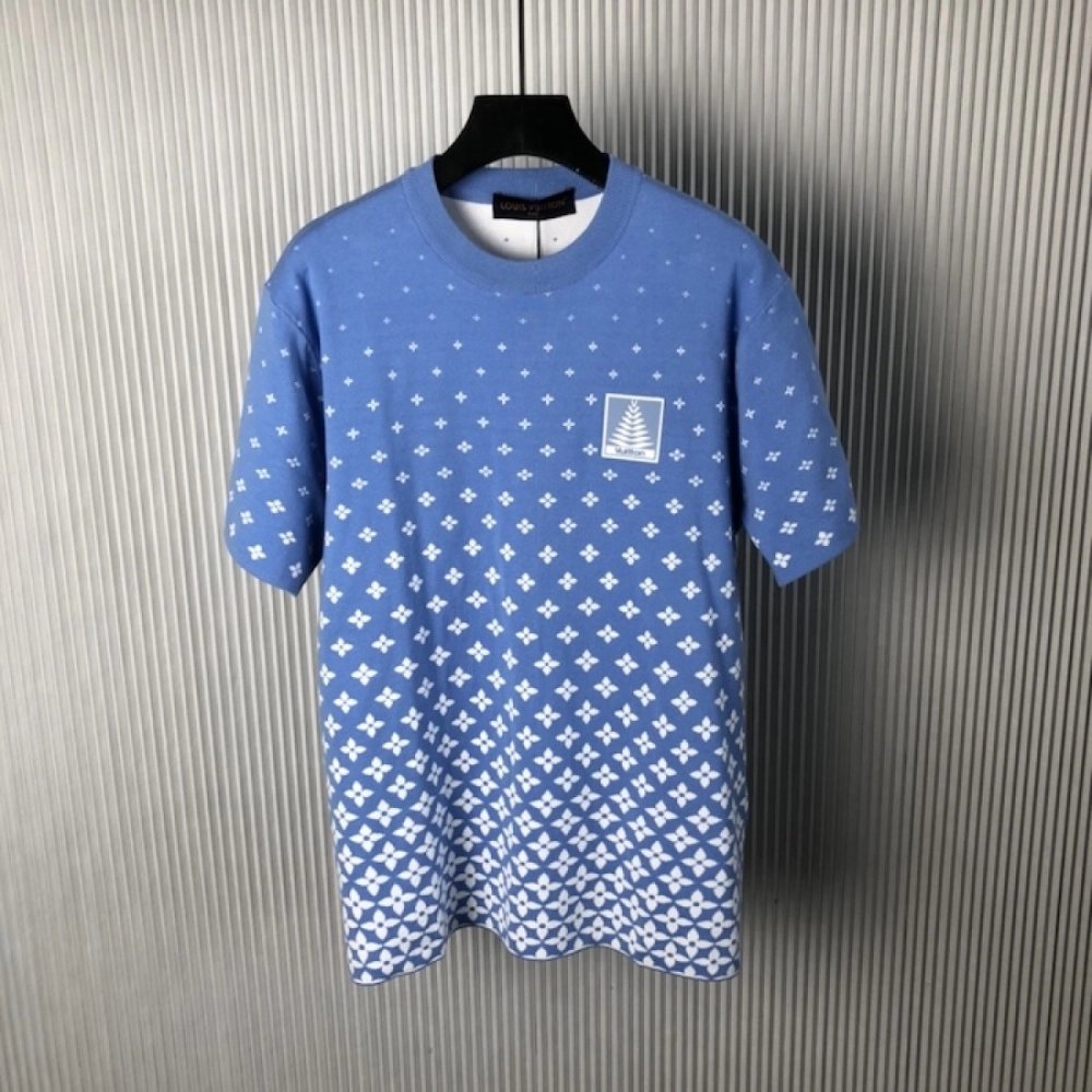 Louis Vuitton Knitted Cotton T-Shirt 1AGJUG,Louis Vuitton T Shirt,Tshirt,Low price high quality.