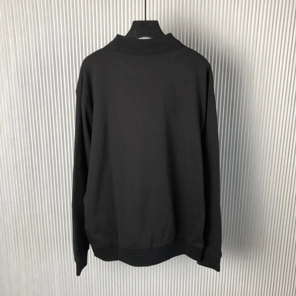 Prada Long-sleeved cotton polo shirt black,Prada Shirt,Shirt,Low price high quality.