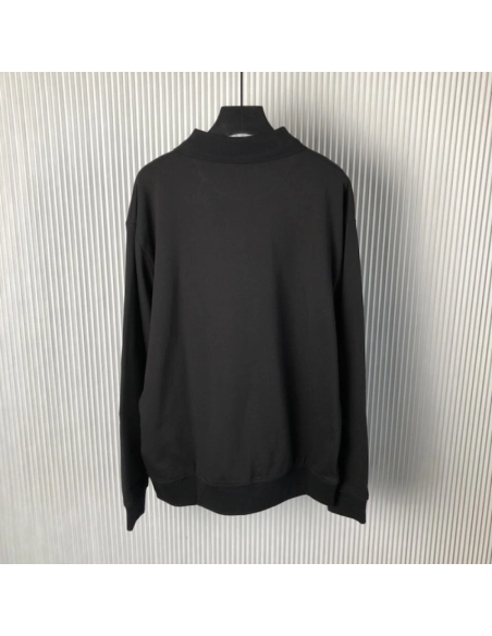Prada Long-sleeved cotton polo shirt black,Prada Shirt,Shirt,Low price high quality.
