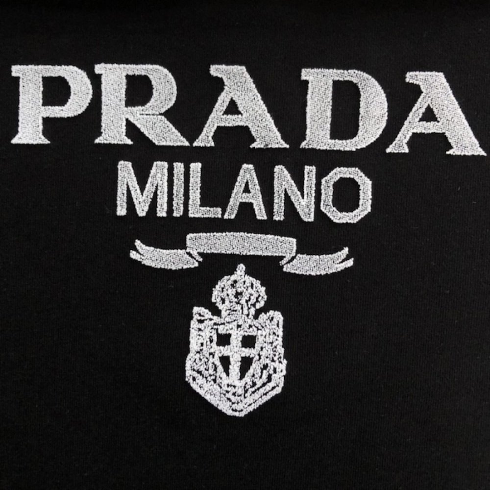 Prada Long-sleeved cotton polo shirt black,Prada Shirt,Shirt,Low price high quality.