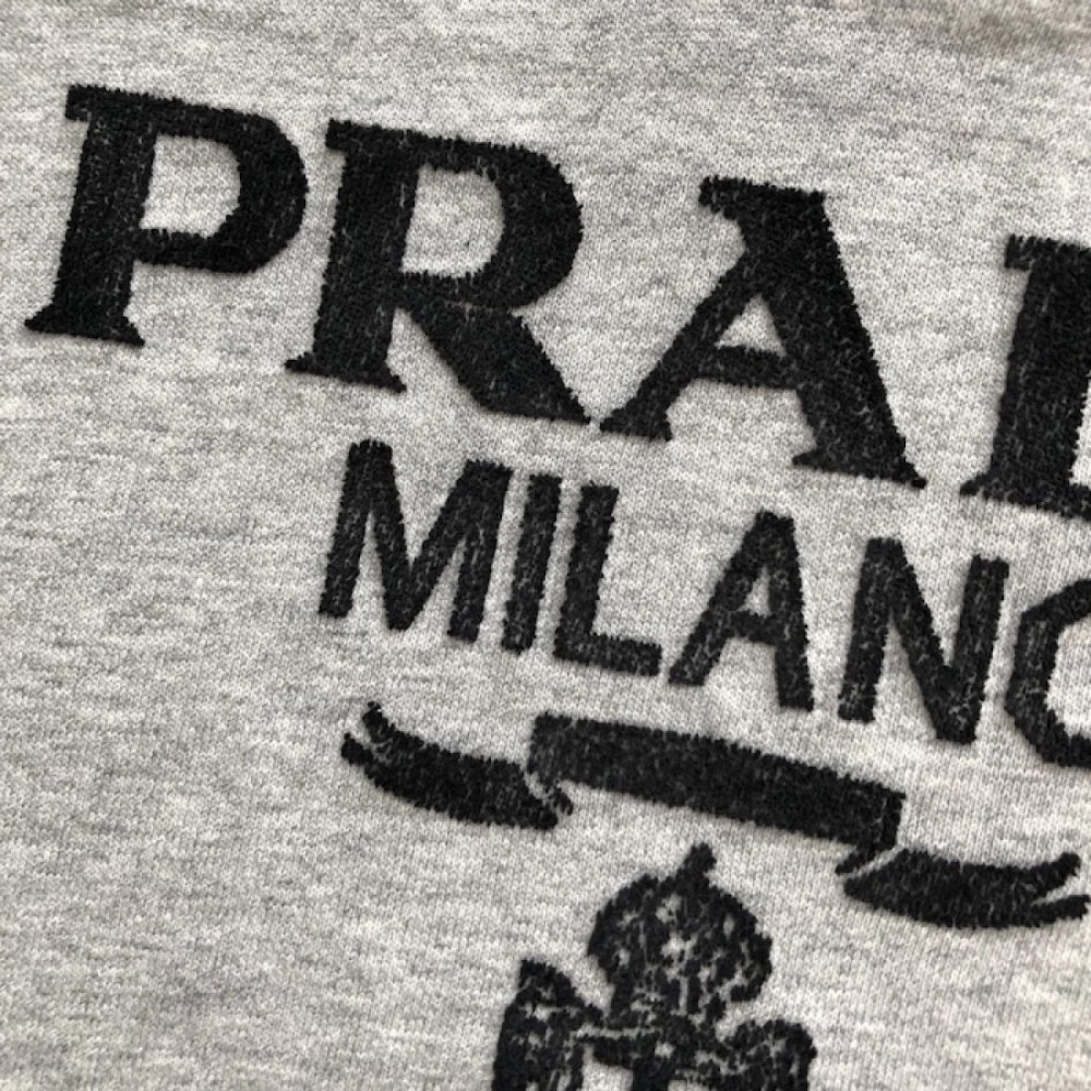 Prada Long-sleeved cotton polo shirt Marble Gray,Prada Shirt,Shirt,Low price high quality.