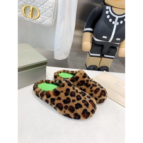 Marni Fussbett Sabot Slide Leopard PB,Marni Slide,Men Sneakers