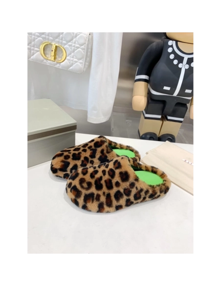 Marni Fussbett Sabot Slide Leopard PB,Marni Slide,Men Sneakers