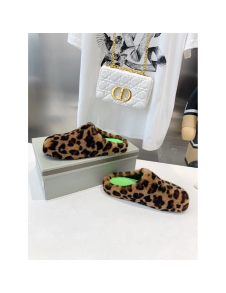 Marni Fussbett Sabot Slide Leopard PB,Marni Slide,Men Sneakers