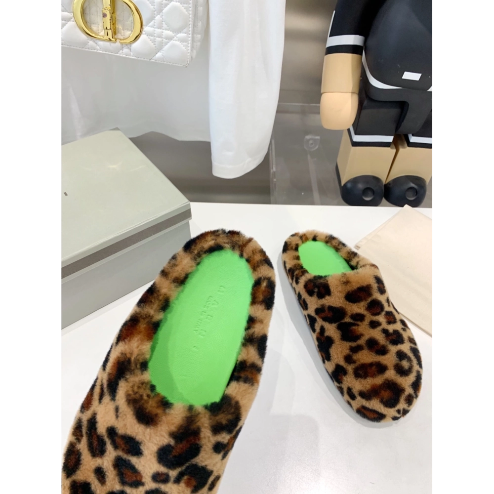 Marni Fussbett Sabot Slide Leopard PB,Marni Slide,Men Sneakers