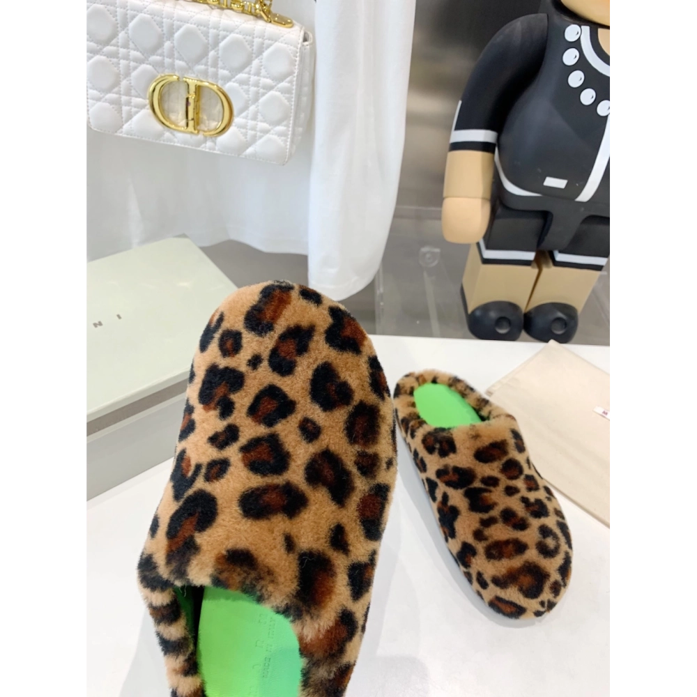 Marni Fussbett Sabot Slide Leopard PB,Marni Slide,Men Sneakers