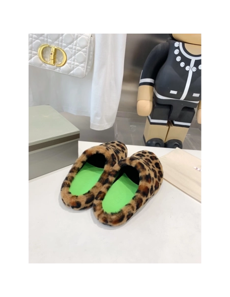 Marni Fussbett Sabot Slide Leopard PB,Marni Slide,Men Sneakers