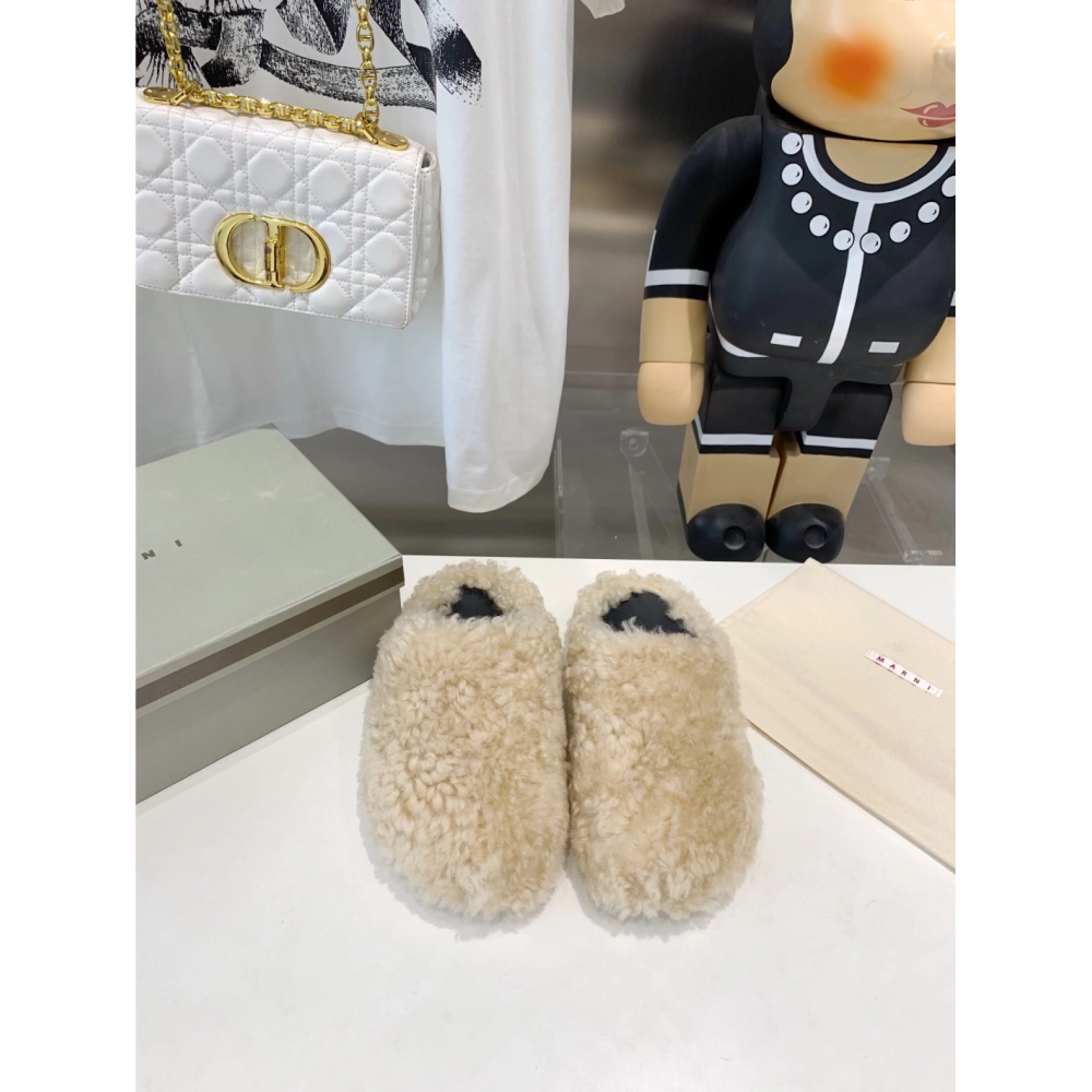 Marni Fussbett Sabot Slide Beige PB,Marni Slide,Men Sneakers