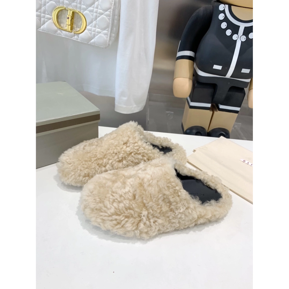 Marni Fussbett Sabot Slide Beige PB,Marni Slide,Men Sneakers