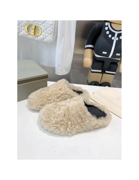 Marni Fussbett Sabot Slide Beige PB,Marni Slide,Men Sneakers