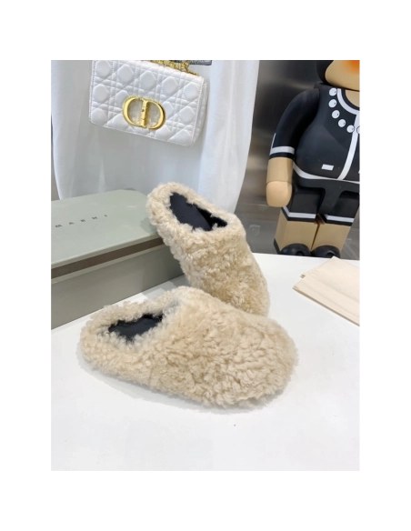 Marni Fussbett Sabot Slide Beige PB,Marni Slide,Men Sneakers