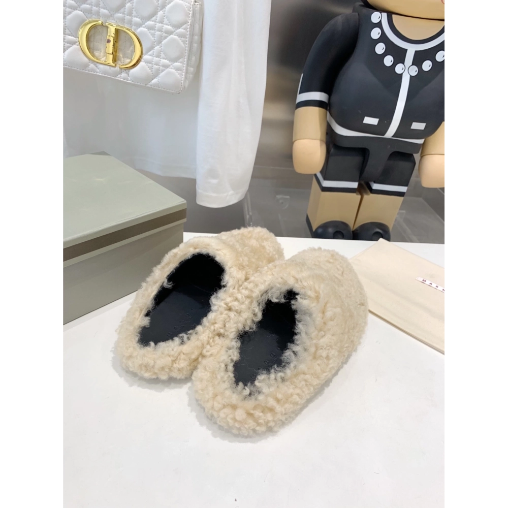 Marni Fussbett Sabot Slide Beige PB,Marni Slide,Men Sneakers