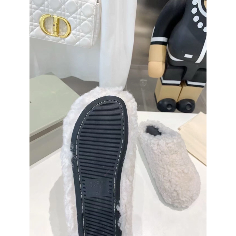 Marni Fussbett Sabot Slide White PB,Marni Slide,Men Sneakers