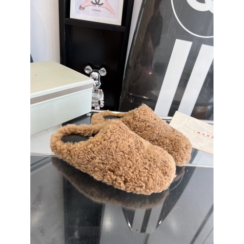 Marni Fussbett Sabot Slide Caramel PB,Marni Slide,Men Sneakers