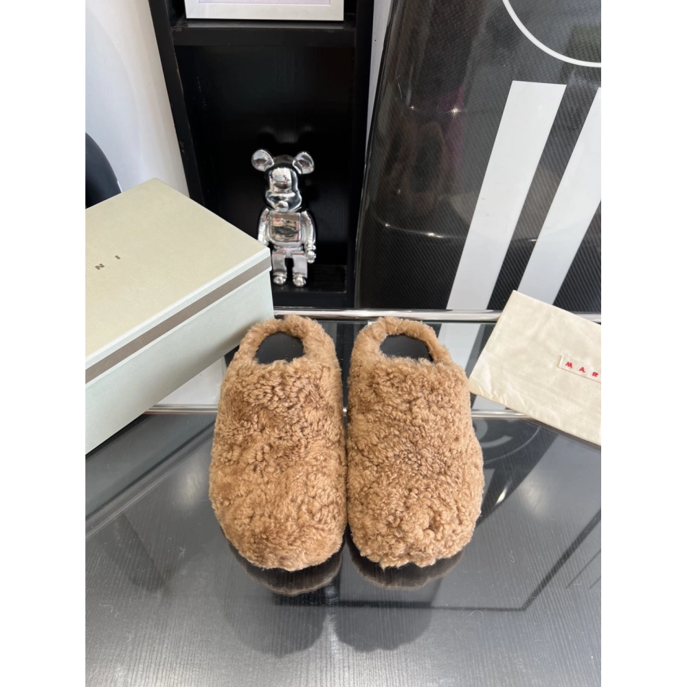 Marni Fussbett Sabot Slide Caramel PB,Marni Slide,Men Sneakers