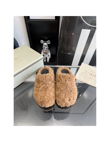 Marni Fussbett Sabot Slide Caramel PB,Marni Slide,Men Sneakers