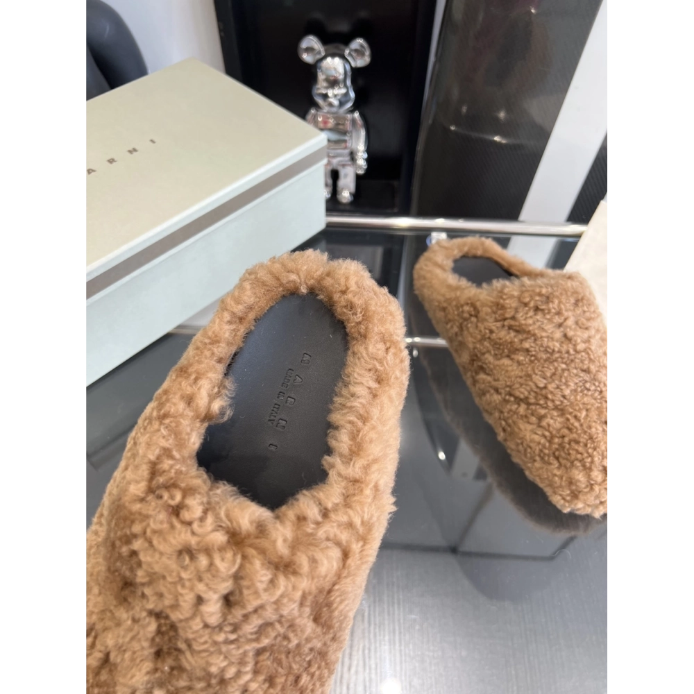 Marni Fussbett Sabot Slide Caramel PB,Marni Slide,Men Sneakers