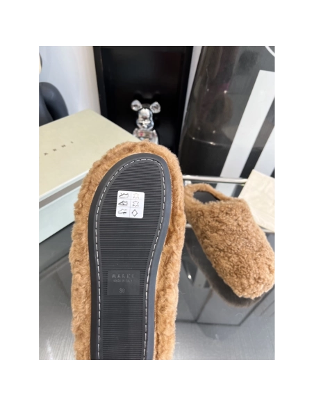 Marni Fussbett Sabot Slide Caramel PB,Marni Slide,Men Sneakers