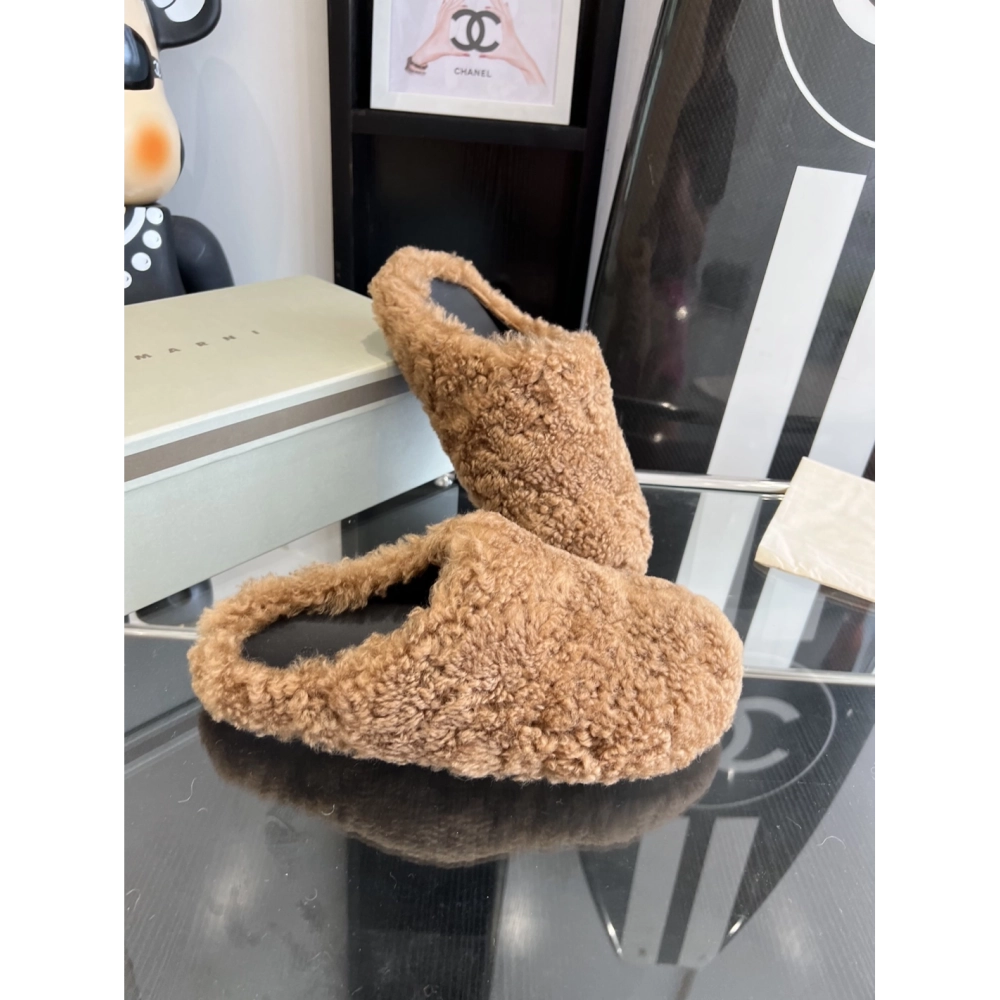 Marni Fussbett Sabot Slide Caramel PB,Marni Slide,Men Sneakers