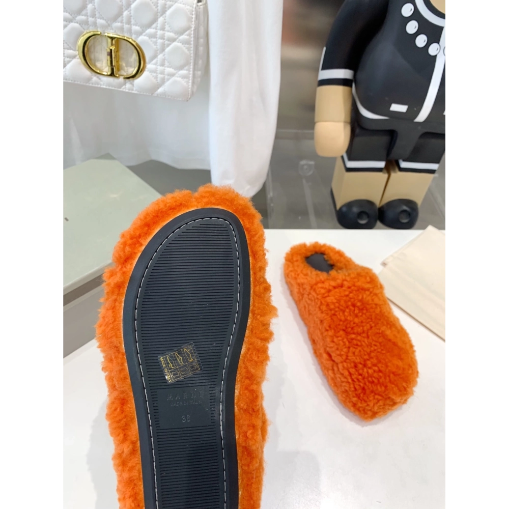 Marni Fussbett Sabot Slide Orange PB,Marni Slide,Men Sneakers