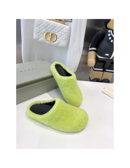 Marni Fussbett Sabot Slide Green PB,Marni Slide,Men Sneakers