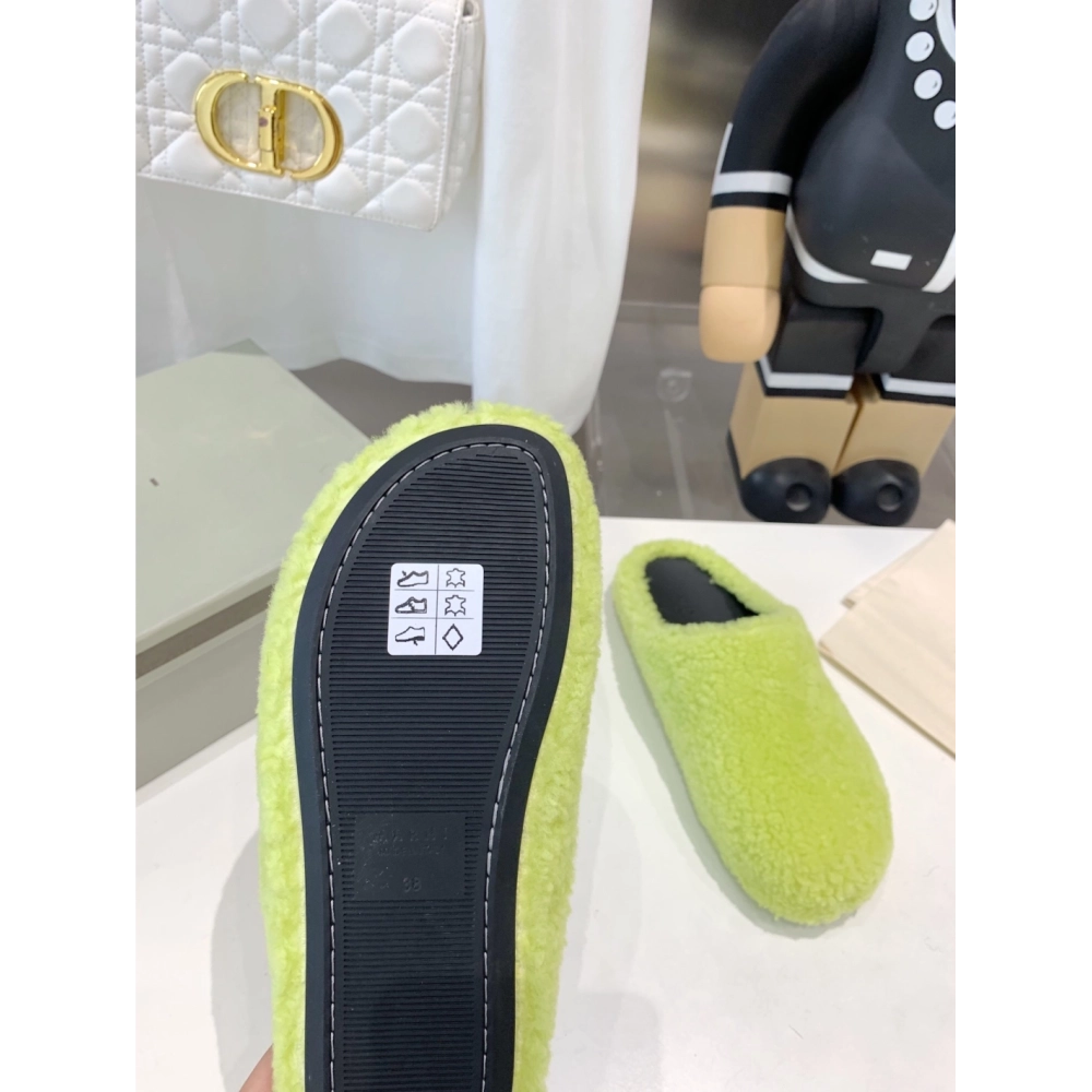 Marni Fussbett Sabot Slide Green PB,Marni Slide,Men Sneakers