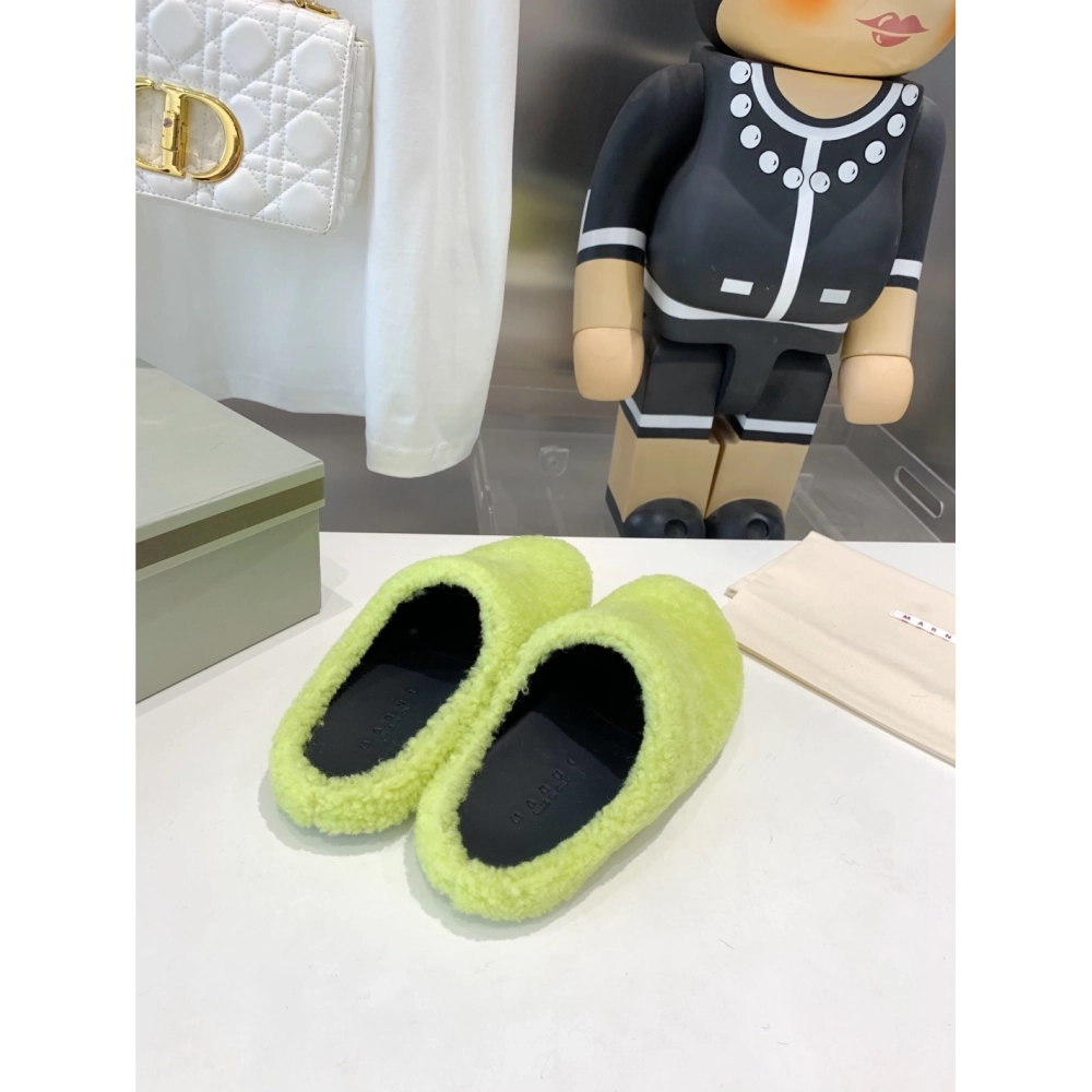 Marni Fussbett Sabot Slide Green PB,Marni Slide,Men Sneakers