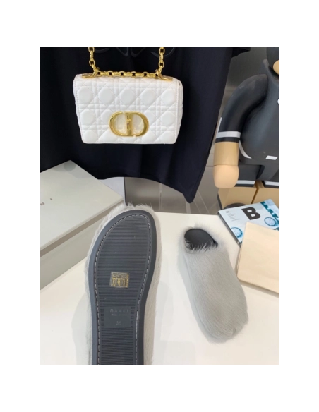 Marni Grey LONG-HAIR CALFSKIN FUSSBETT SABOT Slide,Marni Slide,Men Sneakers