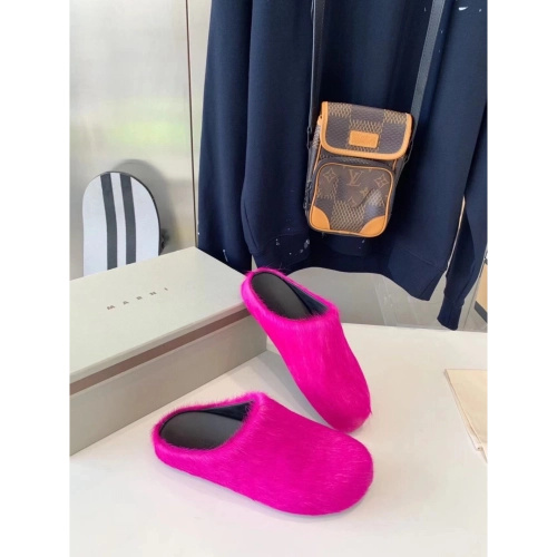 MARNI FUCHSIA Pink Fussbett Sabot Loafers Slide,Marni Slide,Men Sneakers