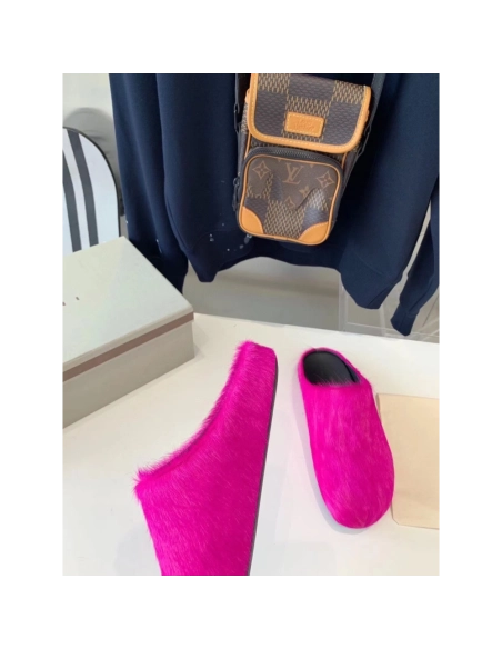 MARNI FUCHSIA Pink Fussbett Sabot Loafers Slide,Marni Slide,Men Sneakers